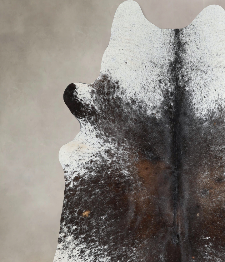 Salt and Pepper Brown X-Large Brazilian Cowhide Rug 6'10"H x 6'4"W #A44311 by Hudson Hides