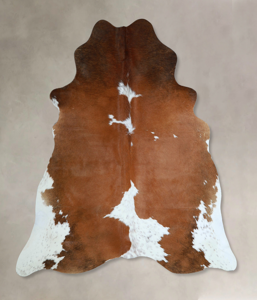 Brown and White X-Large Brazilian Cowhide Rug 6'10"H x 6'1"W #A44316 by Hudson Hides