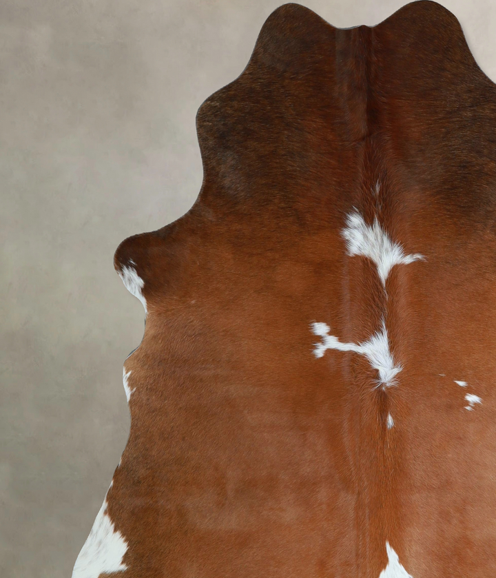 Brown and White X-Large Brazilian Cowhide Rug 6'10"H x 6'1"W #A44316 by Hudson Hides