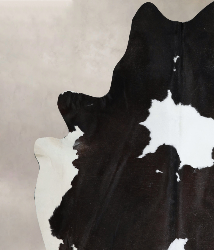 Black and White XX-Large Brazilian Cowhide Rug 8'0"H x 7'2"W #A44323 by Hudson Hides