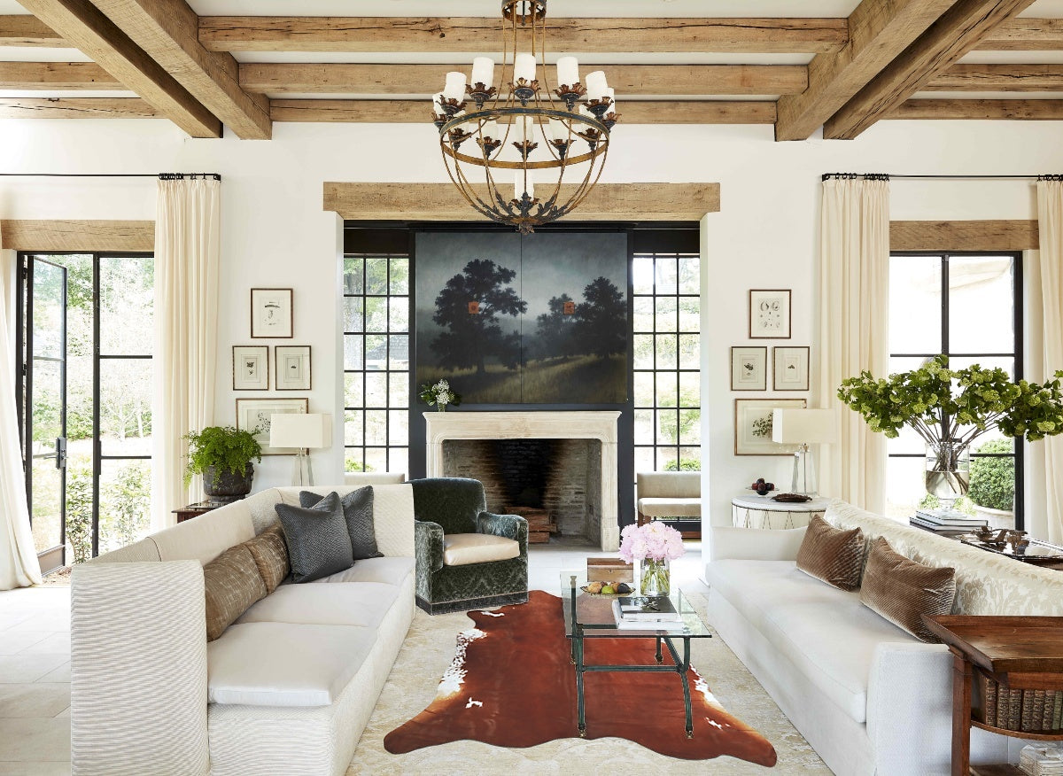 Brown and White Regular Cowhide Rug #A44337