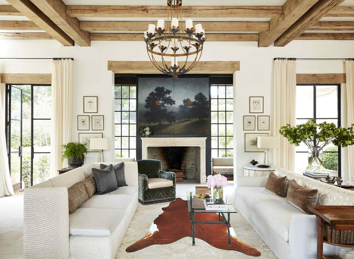 Brown and White Regular XX-Large Brazilian Cowhide Rug 8'2"H x 7'9"W #A44339 by Hudson Hides