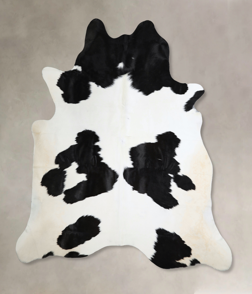 Black and White XX-Large Brazilian Cowhide Rug 7'6"H x 7'1"W #A44352 by Hudson Hides