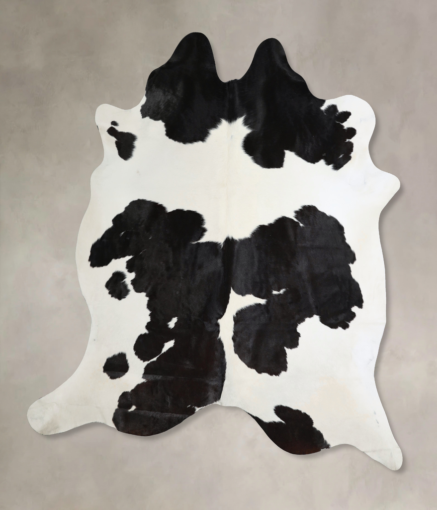 Black and White XX-Large Brazilian Cowhide Rug 7'5"H x 6'9"W #A44367 by Hudson Hides