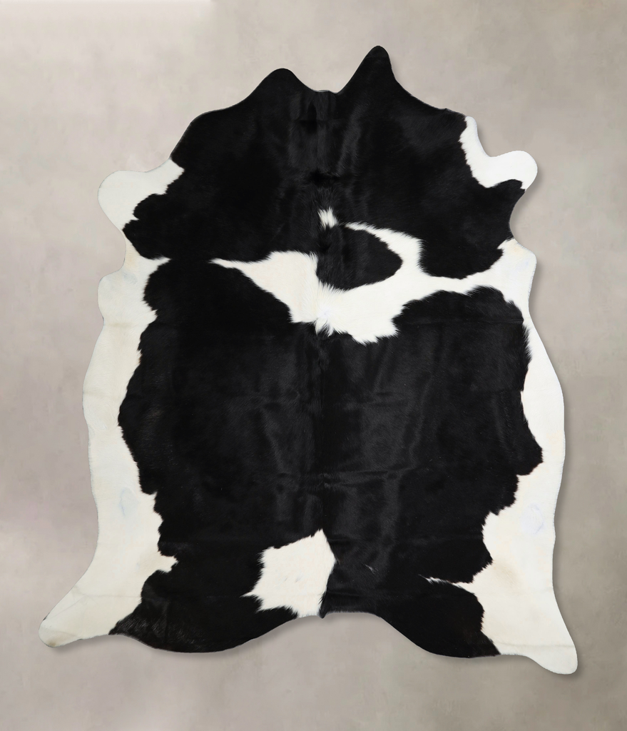 Black and White X-Large Brazilian Cowhide Rug 7'3"H x 6'9"W #A44370 by Hudson Hides