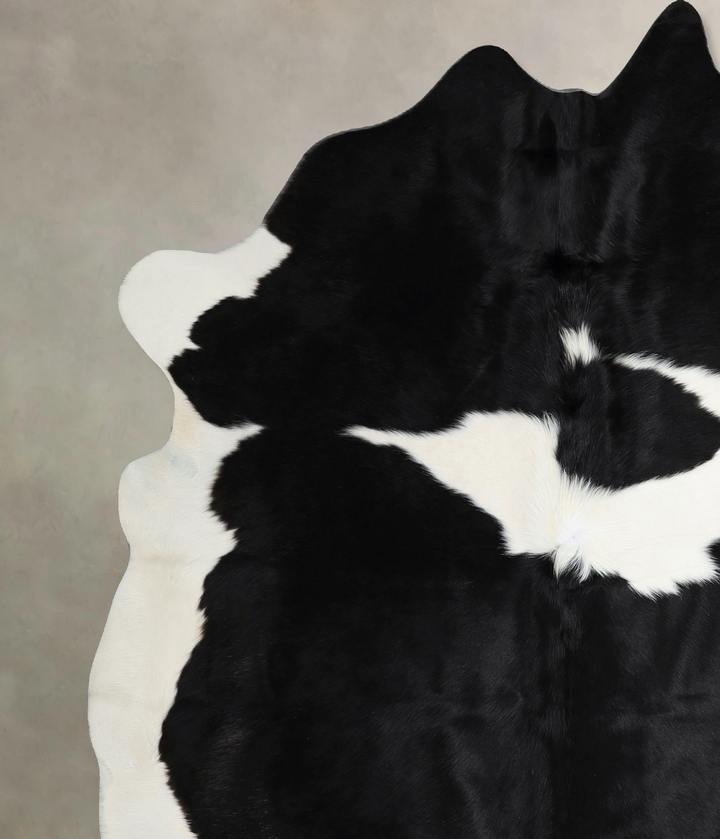 Black and White X-Large Brazilian Cowhide Rug 7'3"H x 6'9"W #A44370 by Hudson Hides