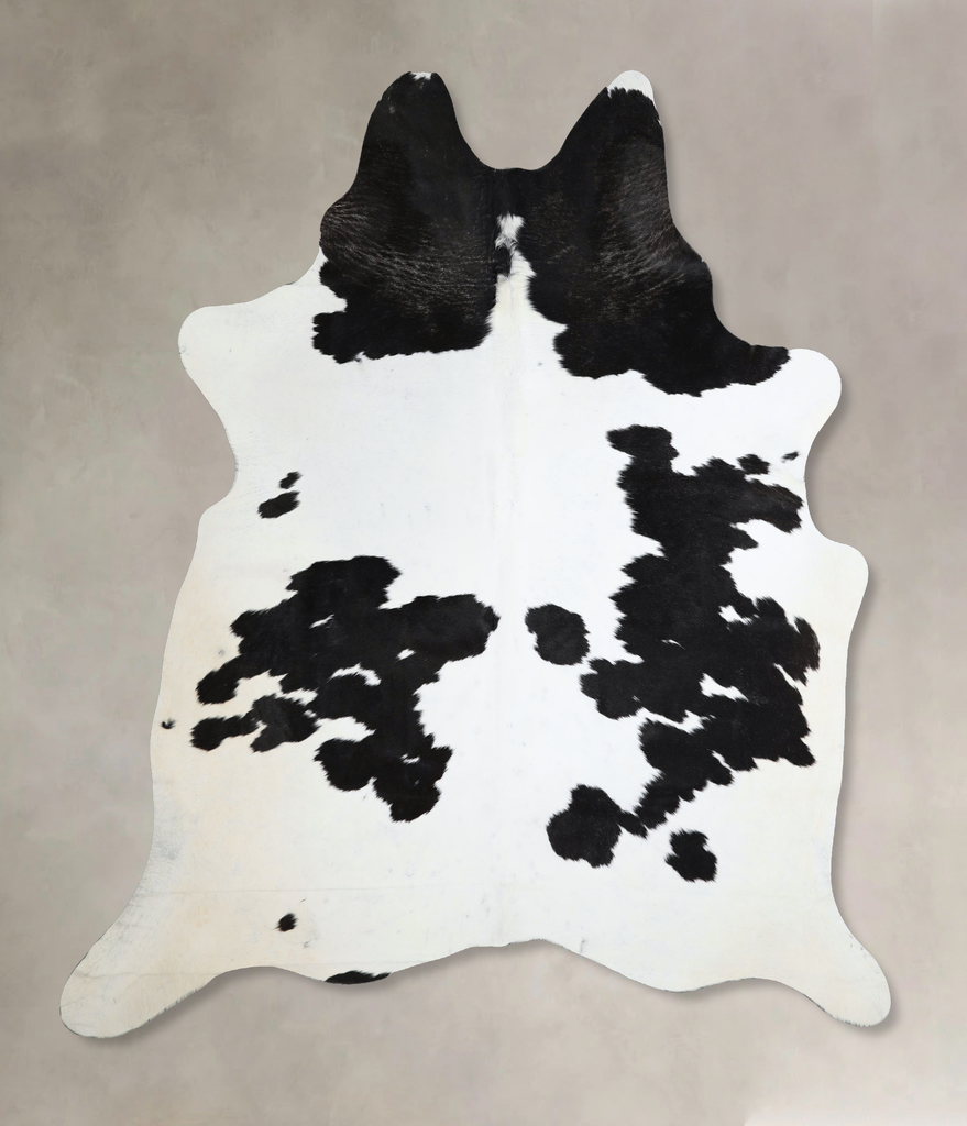Black and White X-Large Brazilian Cowhide Rug 7'5"H x 6'8"W #A44371 by Hudson Hides