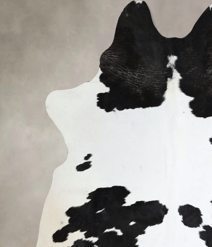 Black and White X-Large Brazilian Cowhide Rug 7'5"H x 6'8"W #A44371 by Hudson Hides