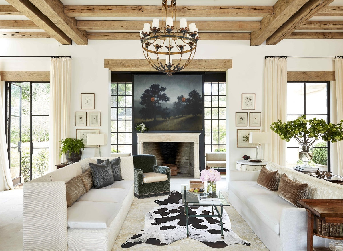 Chocolate and White Cowhide Rug #A44372