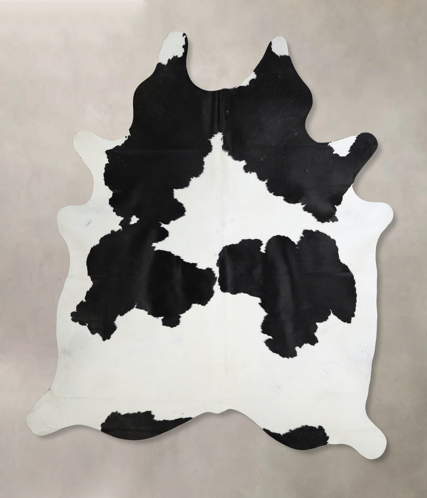 Black and White XX-Large Brazilian Cowhide Rug 7'11"H x 6'8"W #A44374 by Hudson Hides