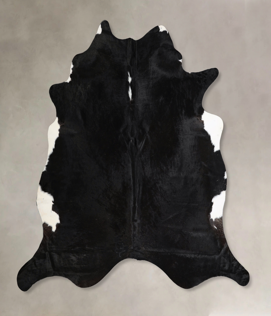 Black and White XX-Large Brazilian Cowhide Rug 7'4"H x 7'7"W #A44404 by Hudson Hides
