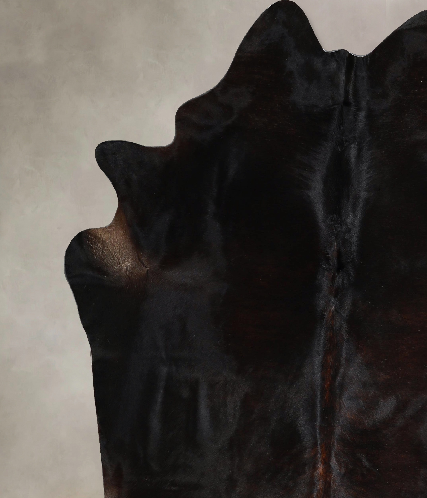Solid Black Cowhide Rug #A44408