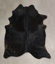 Solid Black X-Large Brazilian Cowhide Rug 7'0"H x 6'0"W #A44409 by Hudson Hides