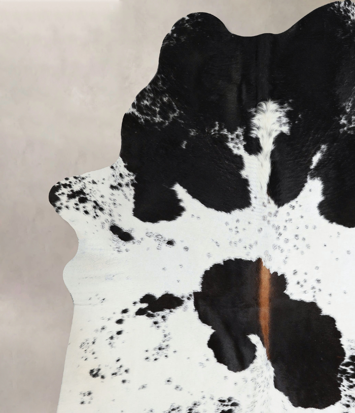 Black and White X-Large Brazilian Cowhide Rug 7'4"H x 6'5"W #A44420 by Hudson Hides