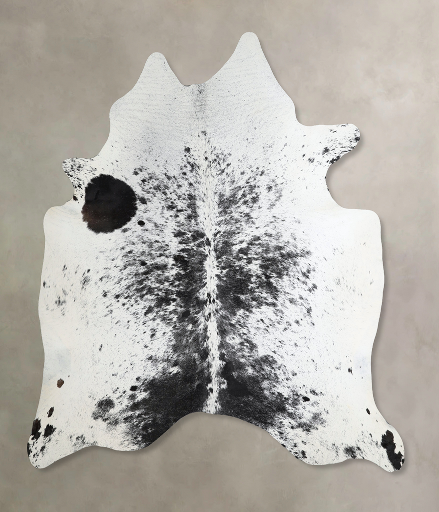 Salt and Pepper Black X-Large Brazilian Cowhide Rug 7'3"H x 6'8"W #A44435 by Hudson Hides
