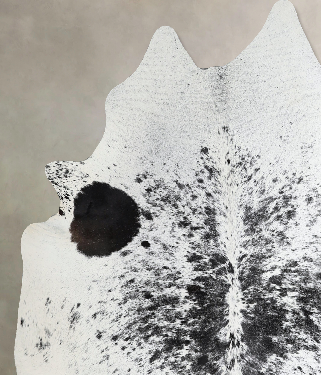 Salt and Pepper Black X-Large Brazilian Cowhide Rug 7'3"H x 6'8"W #A44