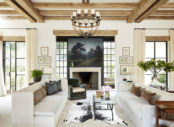 Salt and Pepper Black X-Large Brazilian Cowhide Rug 7'3"H x 6'8"W #A44435 by Hudson Hides