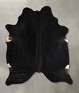 Solid Black XX-Large Brazilian Cowhide Rug 7'7"H x 6'8"W #A44436 by Hudson Hides