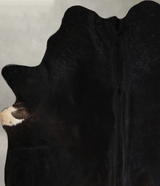 Solid Black XX-Large Brazilian Cowhide Rug 7'7"H x 6'8"W #A44436 by Hudson Hides