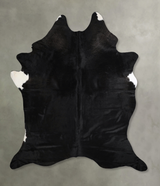 Solid Black XX-Large Brazilian Cowhide Rug 8'5"H x 6'7"W #A44437 by Hudson Hides