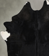 Solid Black XX-Large Brazilian Cowhide Rug 8'5"H x 6'7"W #A44437 by Hudson Hides
