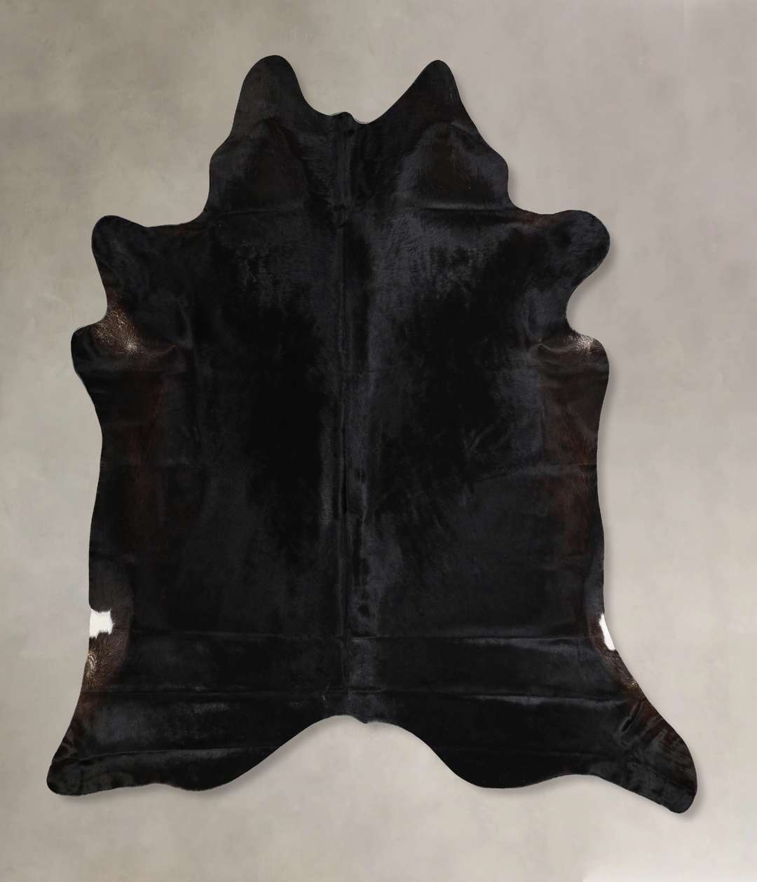 Solid Black X-Large Brazilian Cowhide Rug 7'1"H x 6'6"W #A44441 by Hud