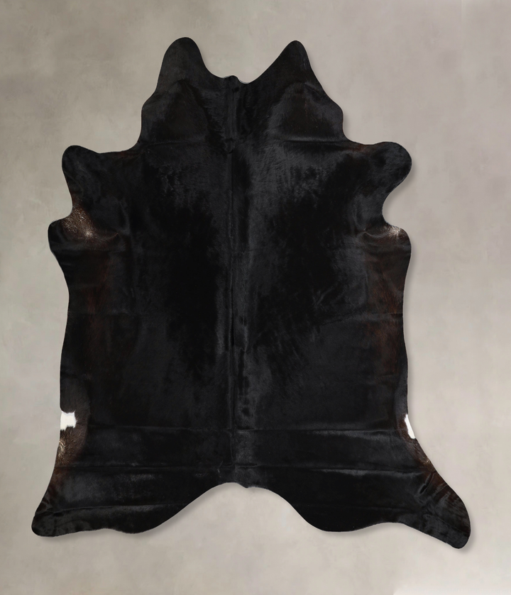 Solid Black X-Large Brazilian Cowhide Rug 7'1"H x 6'6"W #A44441 by Hudson Hides