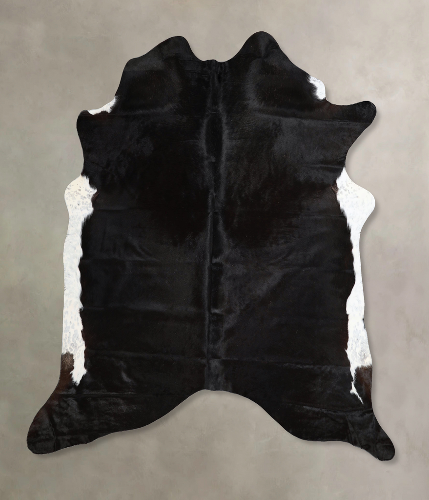 Solid Black X-Large Brazilian Cowhide Rug 6'11"H x 6'4"W #A44442 by Hudson Hides