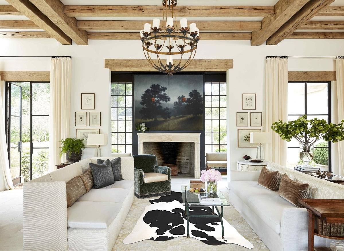Black and White XX-Large Brazilian Cowhide Rug 8'7"H x 7'2"W #A44444 by Hudson Hides