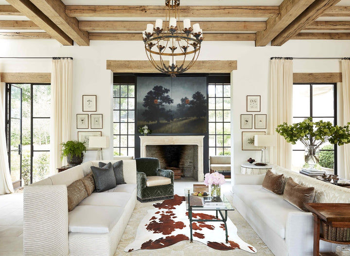 Tricolor X-Large Brazilian Cowhide Rug 7'2"H x 6'3"W #A44452 by Hudson Hides