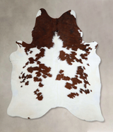 Brown and White X-Large Brazilian Cowhide Rug 7'3"H x 5'11"W #A44453 by Hudson Hides
