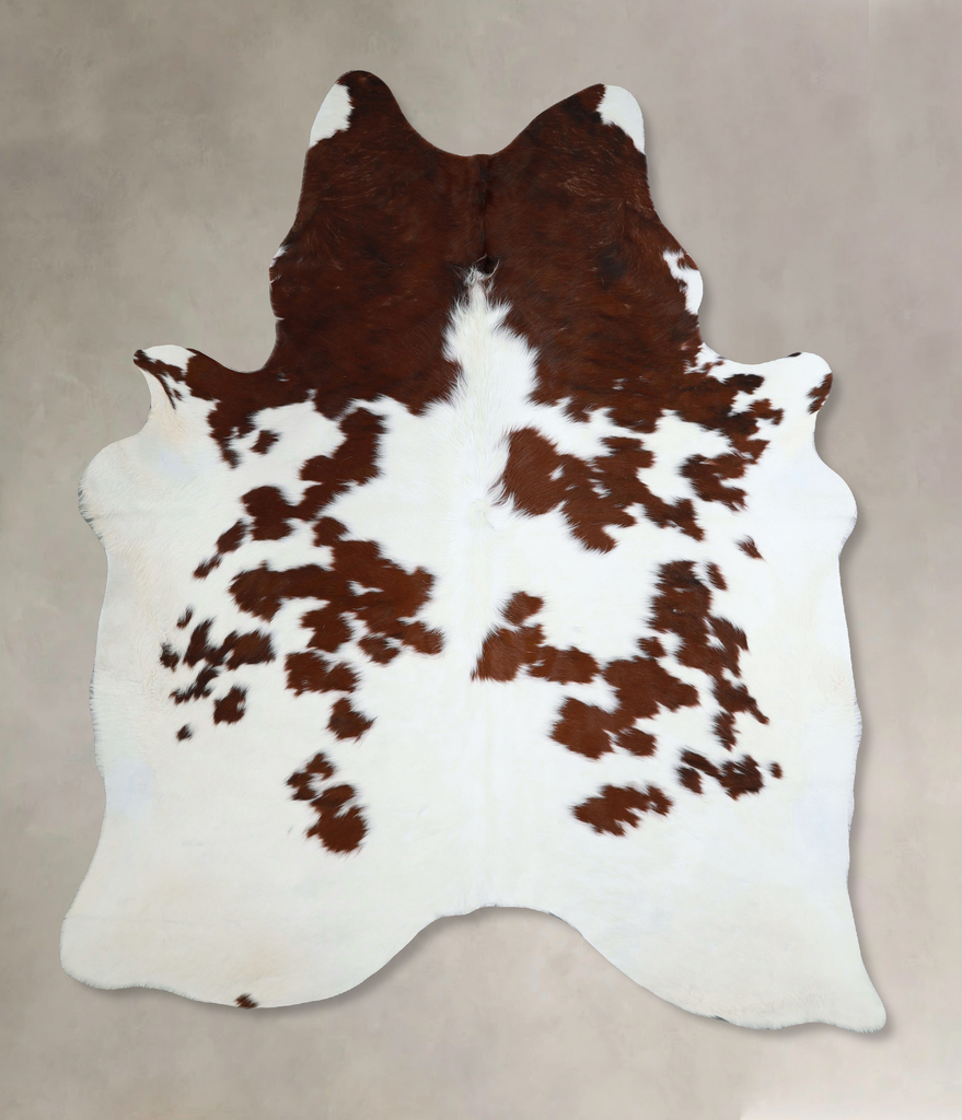 Brown and White X-Large Brazilian Cowhide Rug 7'3"H x 5'11"W #A44453 by Hudson Hides