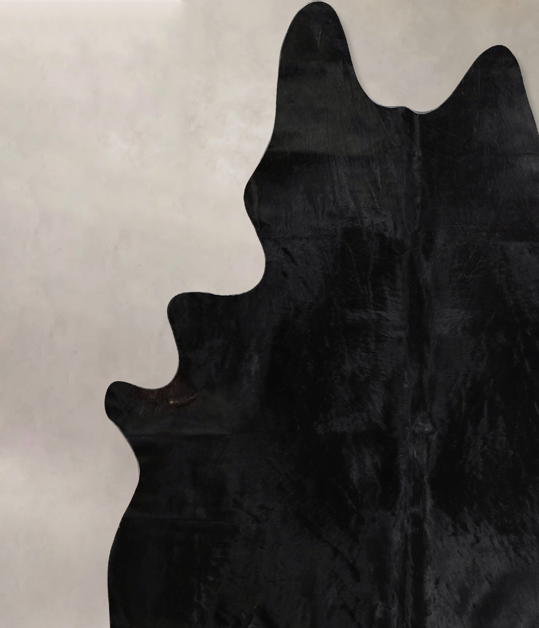 Solid Black Cowhide Rug #A44460