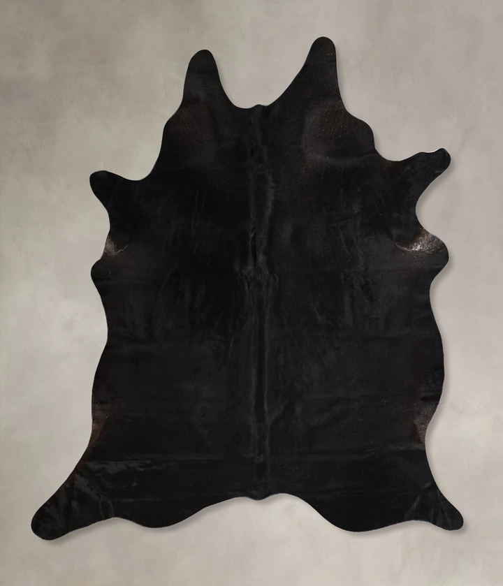 Solid Black X-Large Brazilian Cowhide Rug 7'2"H x 6'8"W #A44467 by Hudson Hides