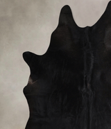 Solid Black X-Large Brazilian Cowhide Rug 7'2"H x 6'8"W #A44467 by Hudson Hides