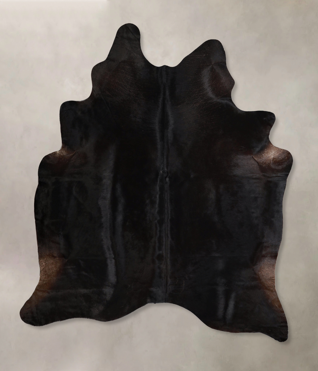 Solid Black X-Large Brazilian Cowhide Rug 7'3"H x 6'1"W #A44471 by Hud