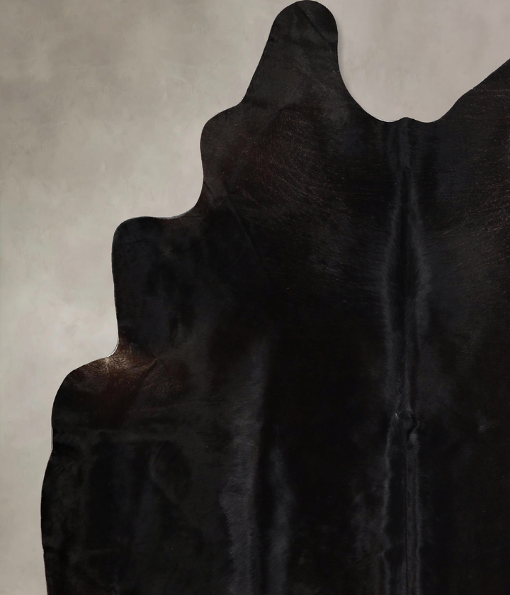 Solid Black X-Large Brazilian Cowhide Rug 7'3"H x 6'1"W #A44471 by Hudson Hides