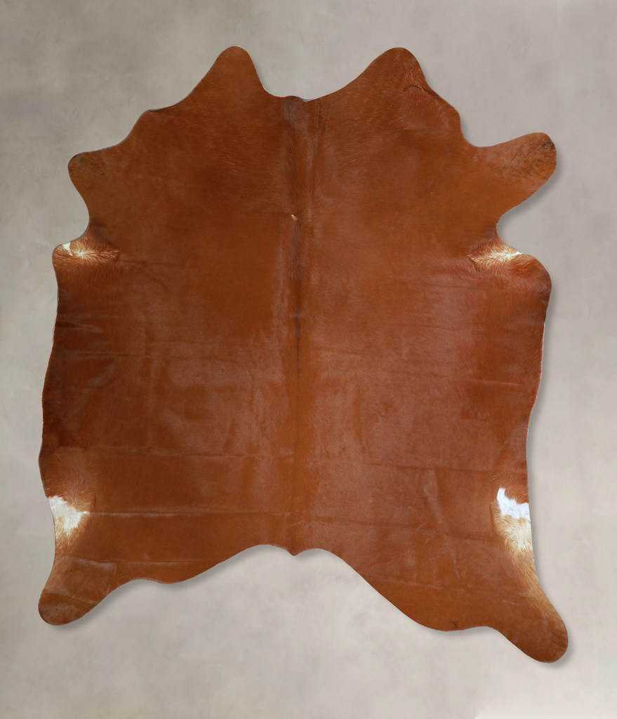 Solid Brown X-Large Brazilian Cowhide Rug 6'11"H x 6'0"W #A44479 by Hudson Hides