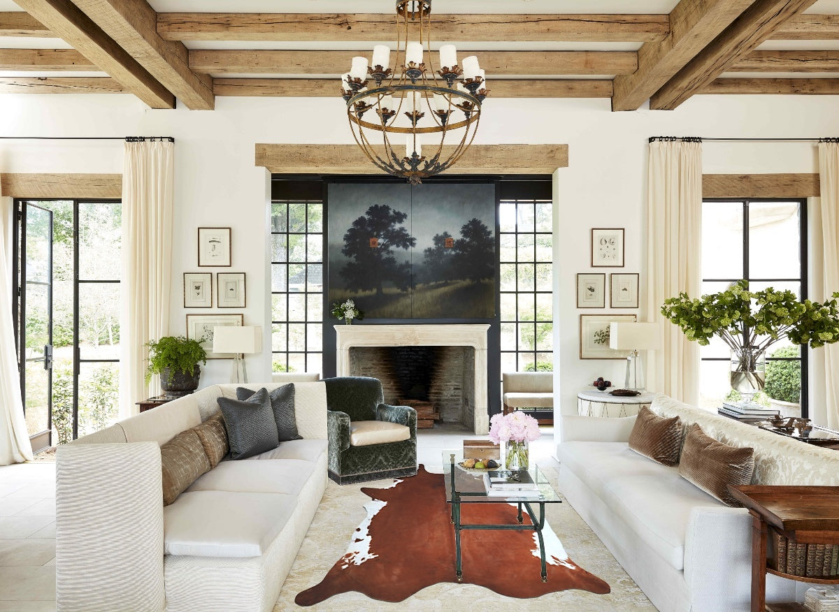 Brown and White Regular Cowhide Rug #A44485