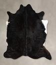 Solid Black X-Large Brazilian Cowhide Rug 6'10"H x 6'5"W #A44489 by Hudson Hides