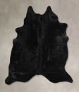Solid Black X-Large Brazilian Cowhide Rug 7'0"H x 6'2"W #A44505 by Hudson Hides