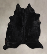 Solid Black X-Large Brazilian Cowhide Rug 7'0"H x 6'2"W #A44505 by Hudson Hides