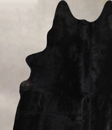 Solid Black X-Large Brazilian Cowhide Rug 7'0"H x 6'2"W #A44505 by Hudson Hides
