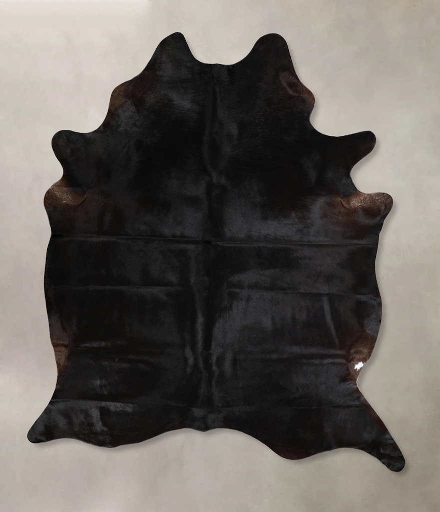 Solid Black X-Large Brazilian Cowhide Rug 6'11"H x 5'9"W #A44506 by Hudson Hides