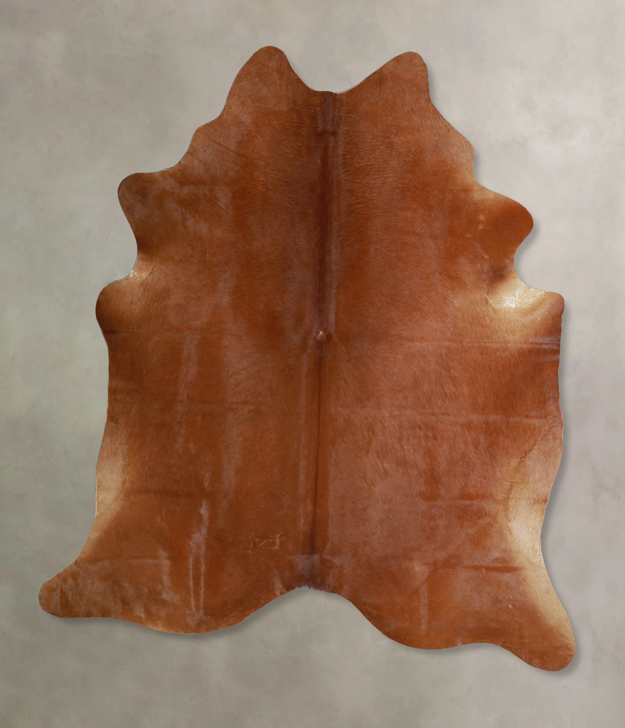 Solid Brown X-Large Brazilian Cowhide Rug 7'3"H x 6'1"W #A44526 by Hudson Hides