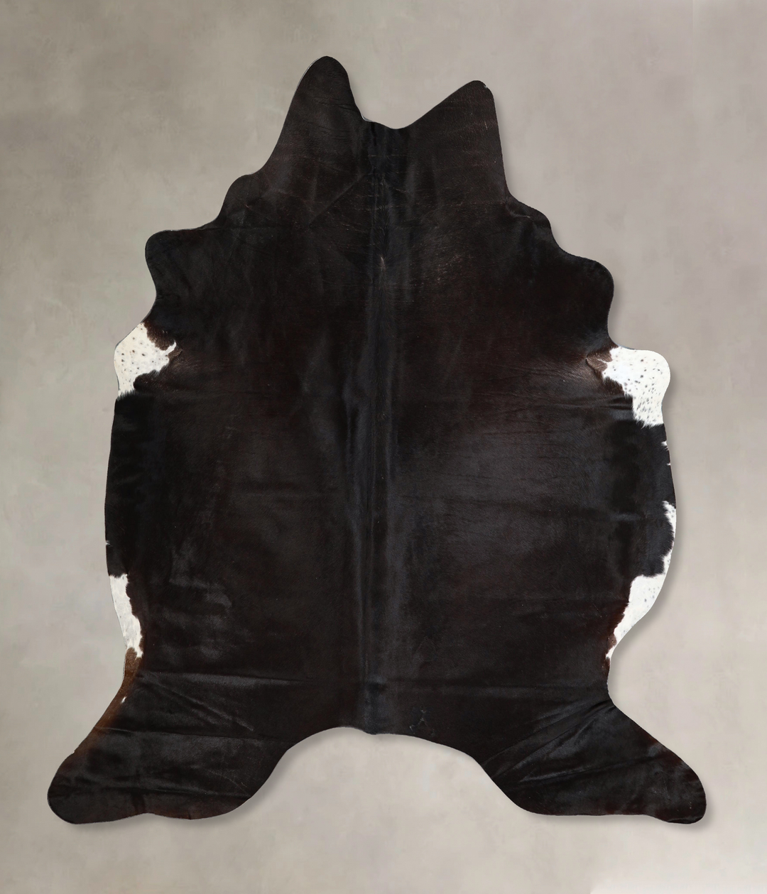 Solid Black X-Large Brazilian Cowhide Rug 7'1"H x 6'4"W #A44527 by Hud