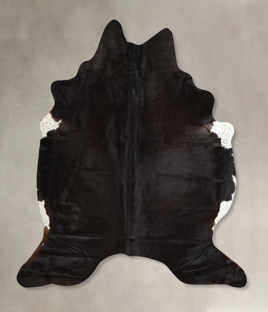 Solid Black X-Large Brazilian Cowhide Rug 7'1"H x 6'4"W #A44527 by Hudson Hides