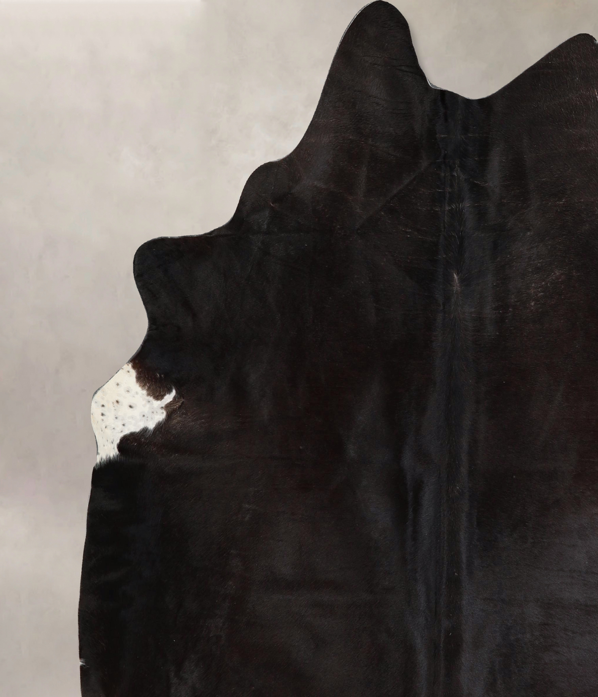 Solid Black X-Large Brazilian Cowhide Rug 7'1"H x 6'4"W #A44527 by Hudson Hides