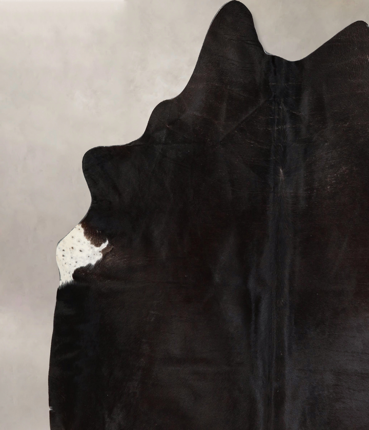Solid Black X-Large Brazilian Cowhide Rug 7'1"H x 6'4"W #A44527 by Hudson Hides