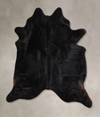Solid Black X-Large Brazilian Cowhide Rug 7'3"H x 6'4"W #A44531 by Hudson Hides